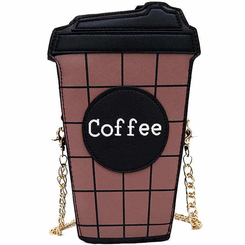 Trendy Takeaway Coffee Clutch - Y2K Fashion Must-Have for Grunge and Party Styles