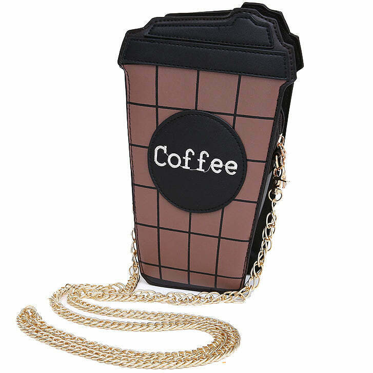 Trendy Takeaway Coffee Clutch - Y2K Fashion Must-Have for Grunge and Party Styles