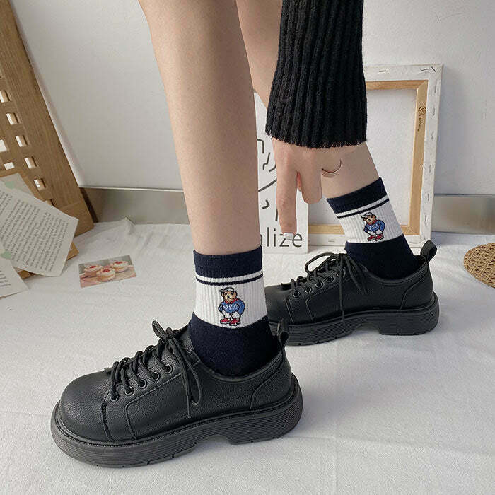 Trendy Teen Craft Lace-Up Oxfords for Y2K Style Outfits and Grunge Fashion Lovers