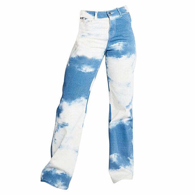 Trendy Tie Dye Wide Pants for Y2K Grunge Style - Retro Outfit for a Chic Look