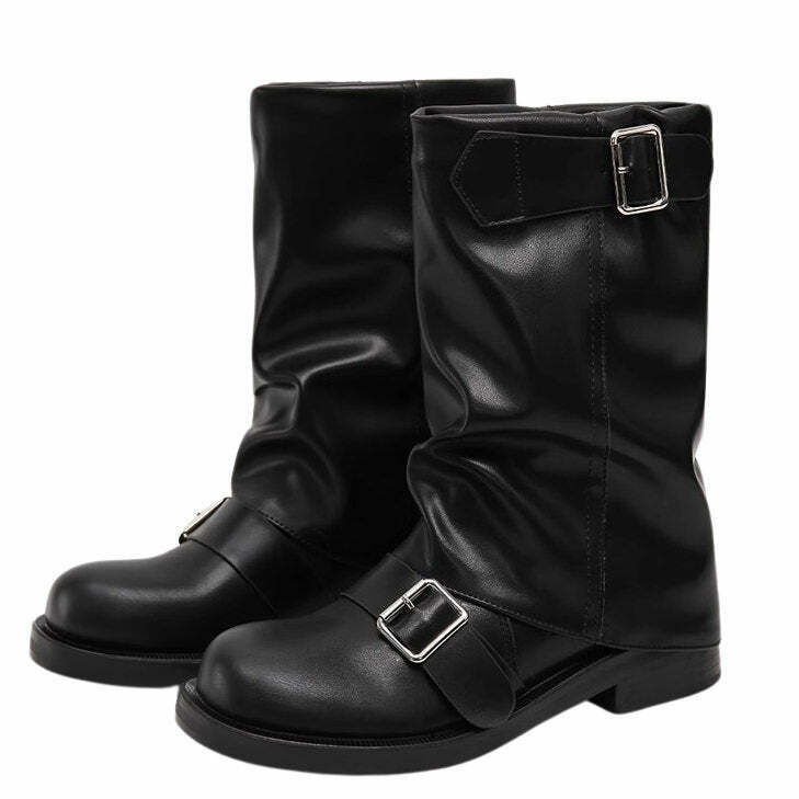 Trendy Wide Calf Tube Boots for Y2K Fashion - Perfect for 90s Style Outfits & Grunge Looks