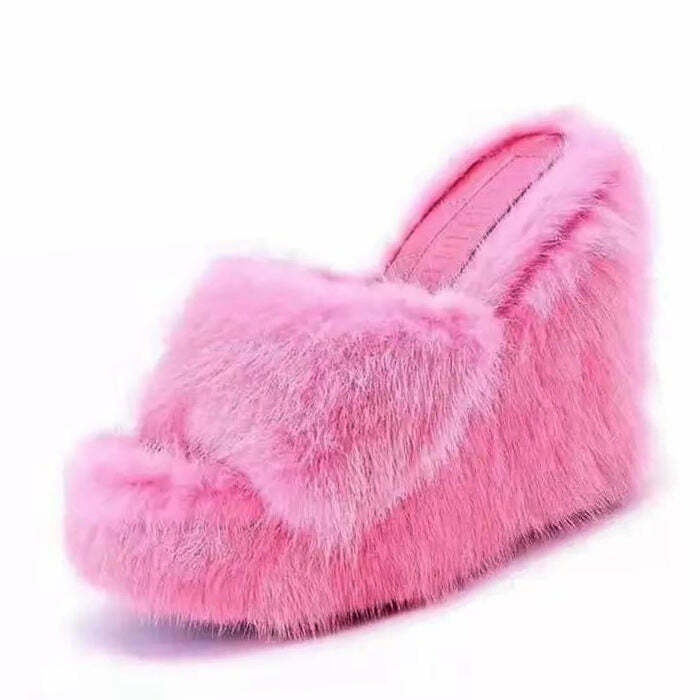 Trendy Y2K Aesthetic Fur Sandals for Fashion-Forward Style and Retro Vibes