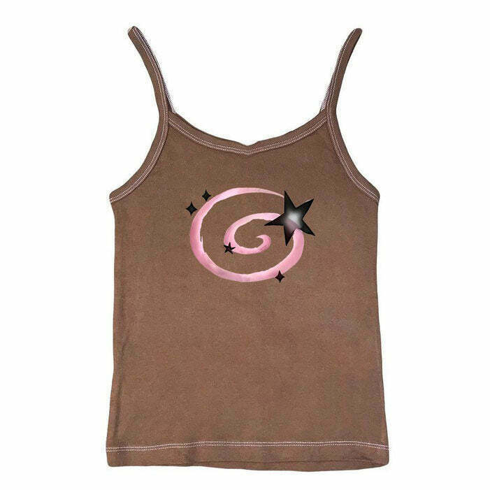 Trendy Y2K Aesthetic Star Tank Top for Comfy Outfits - Perfect for Y2K Fashion Lovers