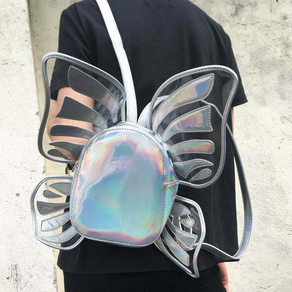 Trendy Y2K Butterfly Backpack for Retro Futurism & Alt Fashion - Perfect for Club Outfits