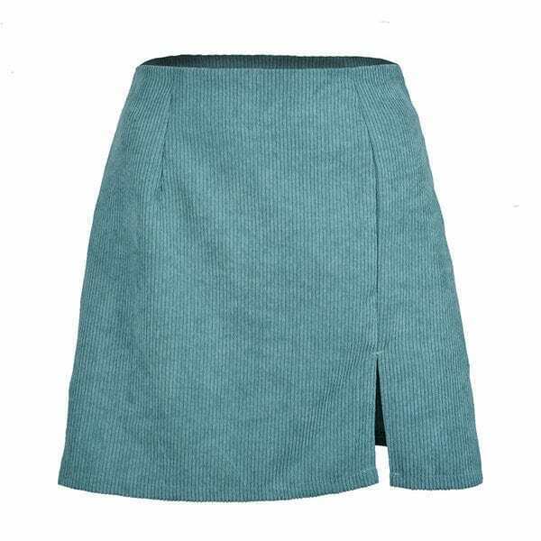 Trendy Y2K Cord Skirt for Stylish Outfits - Embrace 2000s Fashion with Versatile Looks