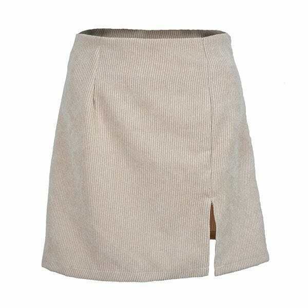 Trendy Y2K Cord Skirt for Stylish Outfits - Embrace 2000s Fashion with Versatile Looks