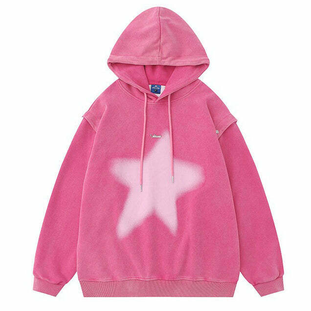 Trendy Y2K Hoodie with Graffiti Star Print - Stylish Rhinestone & 3D Designs for Men