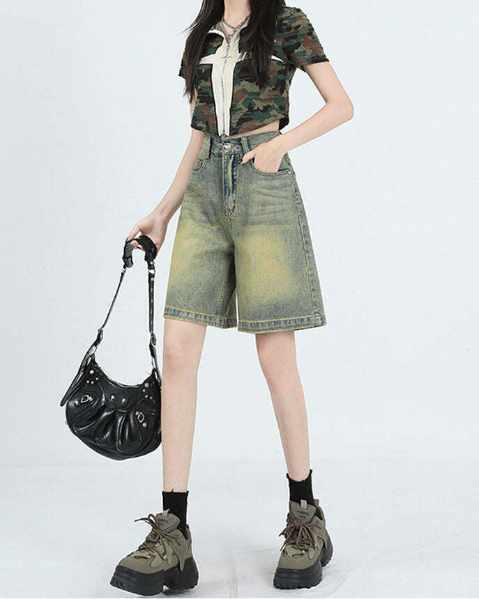 Trendy Y2K Knee-Length Shorts for Teens - Stylish Grunge & Elegant Fashion Designs