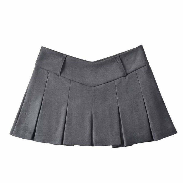 Trendy Y2K Pleated Micro Skirt - Stylish Black Denim Skirt for a Retro Look