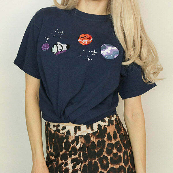 Trendy Y2K Satellite T-Shirt for Stylish Outfits - Perfect for Fashion-Forward Looks