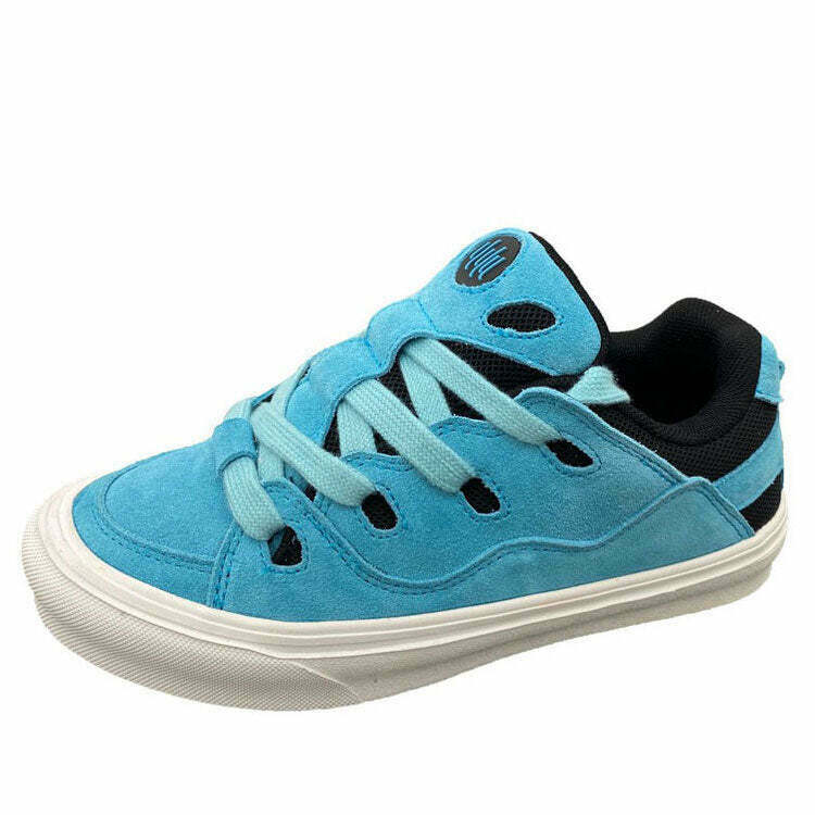 Trendy Y2K Skater Blue Sneakers for Boys - Embrace Korean Fashion & Soft Grunge Style