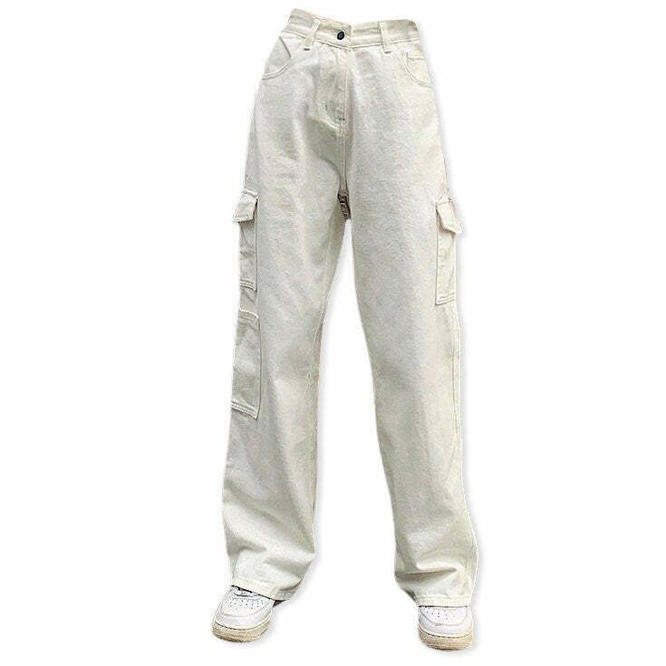 Trendy Y2K Skater Cargo Jeans for Stylish Outfits - Perfect for School and Everyday Wear