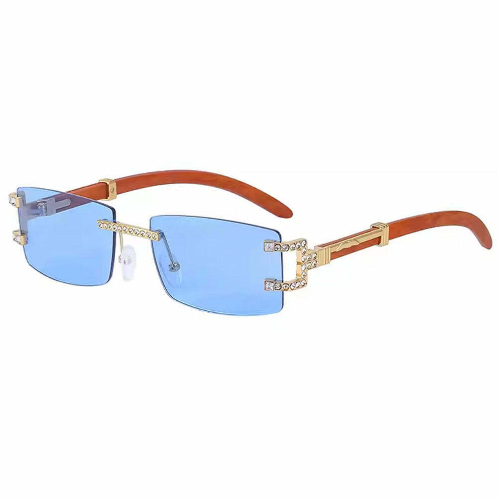 Trendy Y2K Square Frameless Sunglasses for Skater Fashion & Stylish Outfits