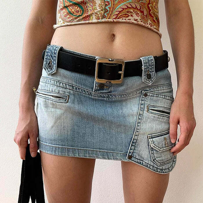 Trendy Y2K Style Mini Skirt for Edgy Spring Outfits - 90s Grunge Fashion Essential