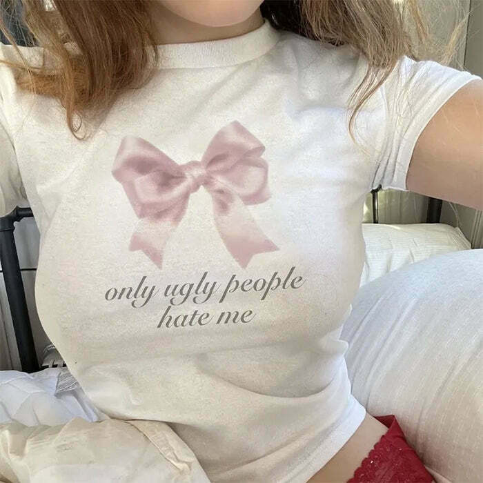 Ugly People Hate Me Tee - Y2K Grunge Shirt for Trendy Punk Fashion Lovers