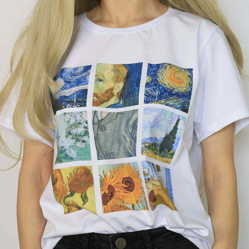 Van Gogh T-Shirt: Y2K Grunge Style Tee for Trendy Fashion Enthusiasts