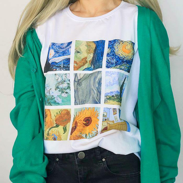 Van Gogh T-Shirt: Y2K Grunge Style Tee for Trendy Fashion Enthusiasts