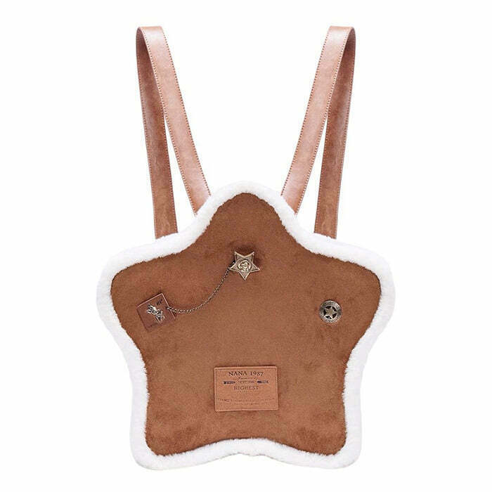 Vanilla Girl Sheepskin Star Backpack - Trendy Y2K Style for Fashion-Forward Outfits