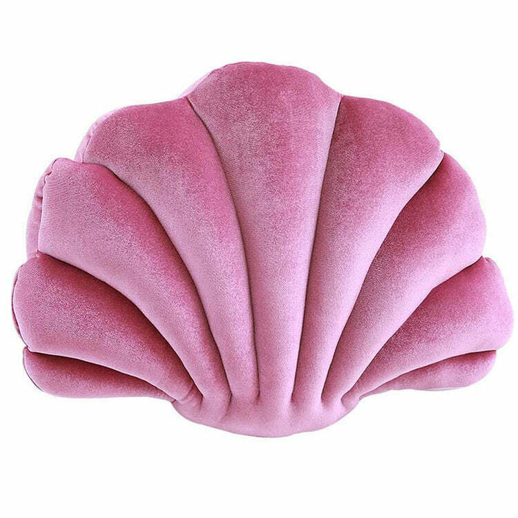 Velvet Shell Decoration Pillow - Trendy Y2K Grunge Home Decor for Fashion Enthusiasts