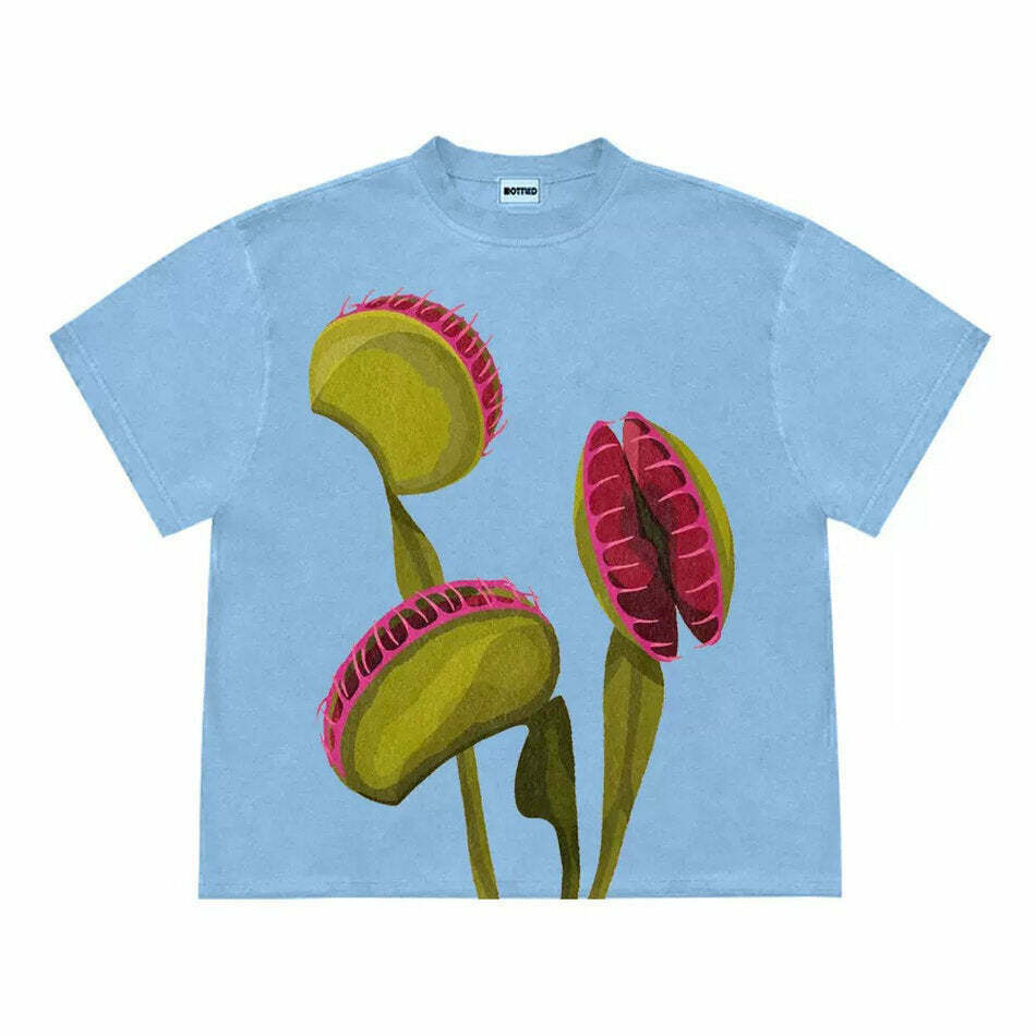 Venus Flytrap Graphic Shirt - Y2K Retro Aesthetic Tee for Indie Grunge Fashion Lovers