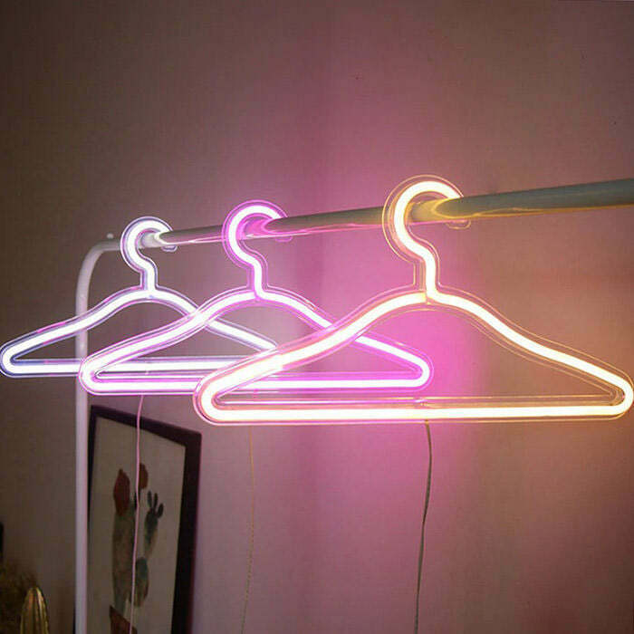 Vibrant Neon Clothes Hanger for Y2K Style Outfits - Perfect for Grunge and Cargo Fashion