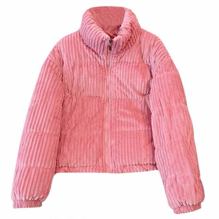 Vintage Patchwork Corduroy Puffer Jacket with Hood - Stylish Women's Outerwear