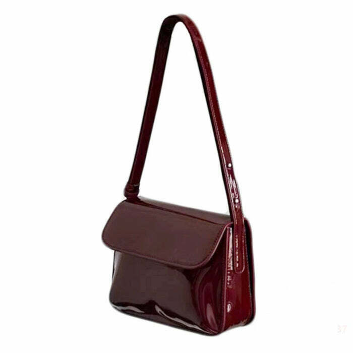 Vintage Red Lacquered Bag - Y2K Style Fashion Accessory for Trendy Looks and Outfits