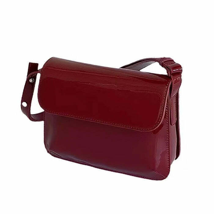 Vintage Red Lacquered Bag - Y2K Style Fashion Accessory for Trendy Looks and Outfits