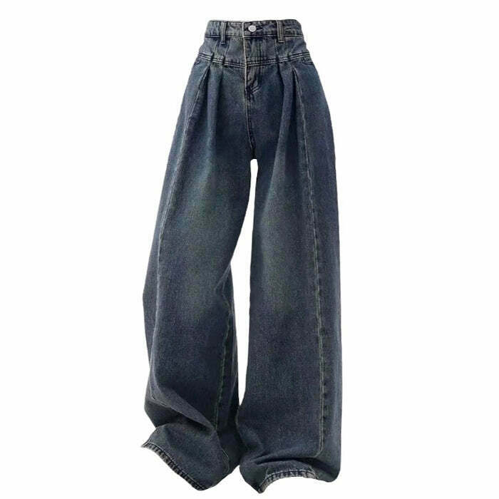 Vintage Wide Leg Jeans for Women - Embrace Y2K Fashion with 2000s Grunge Style