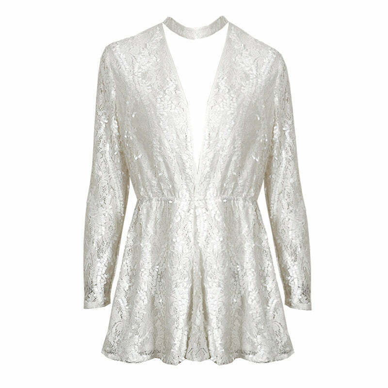 Wandering Star Sequin Romper - Retro Y2K Grunge Fashion for Women & Men, Sparkle in Style