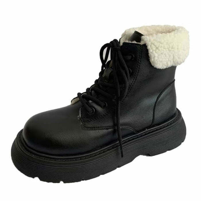 Warm Sheepskin Ankle Boots for Men - Trendy Y2K Fashion Essential for Stylish Outfits