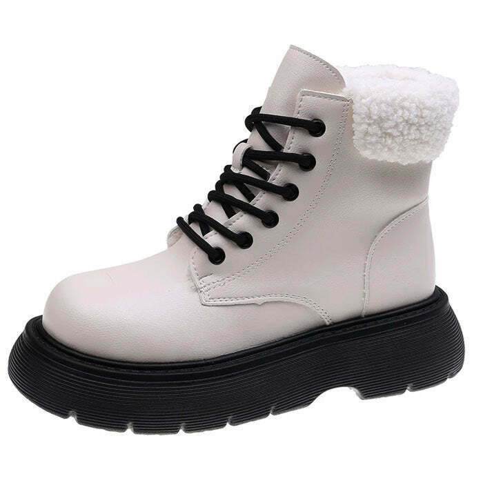 Warm Sheepskin Ankle Boots for Men - Trendy Y2K Fashion Essential for Stylish Outfits