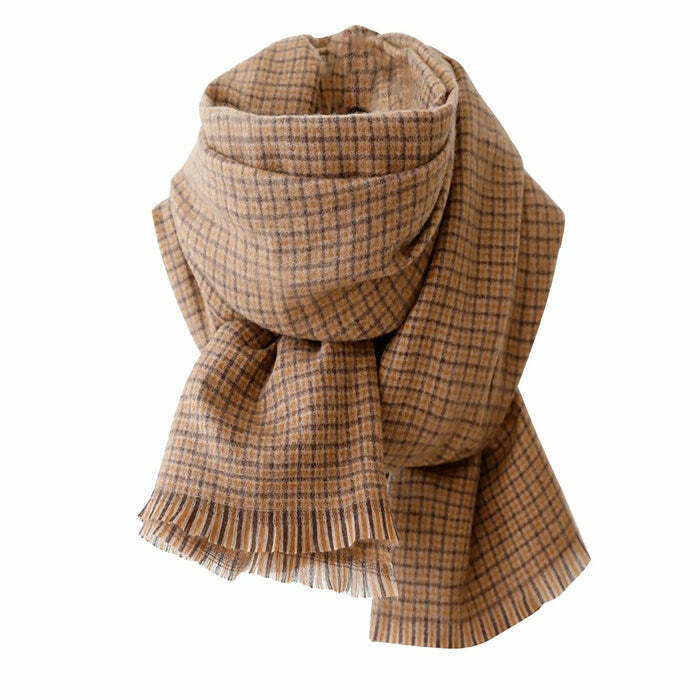 Warm Vibes Plaid Scarf - Trendy Y2K Fashion Accessory for a Stylish Look