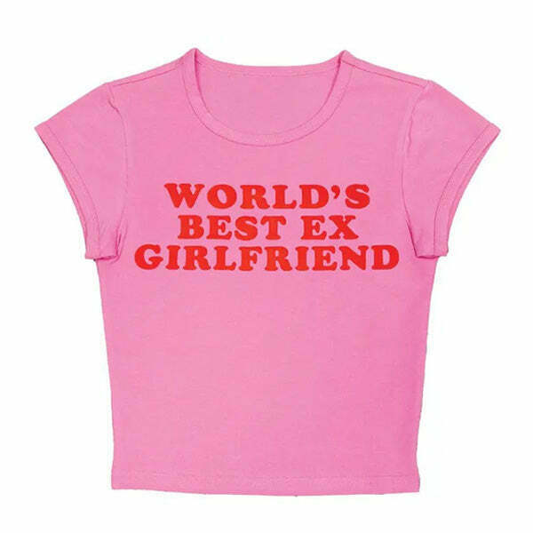 World's Best Ex Girlfriend Baby Tee - Y2K Retro Futurism & Grunge Style Fashion