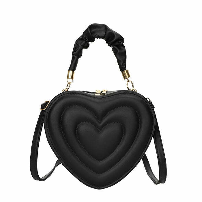 Y2K Aesthetic Heart-Shaped Bag for Trendy Couples - Vintage 2000s Fashion Accessory