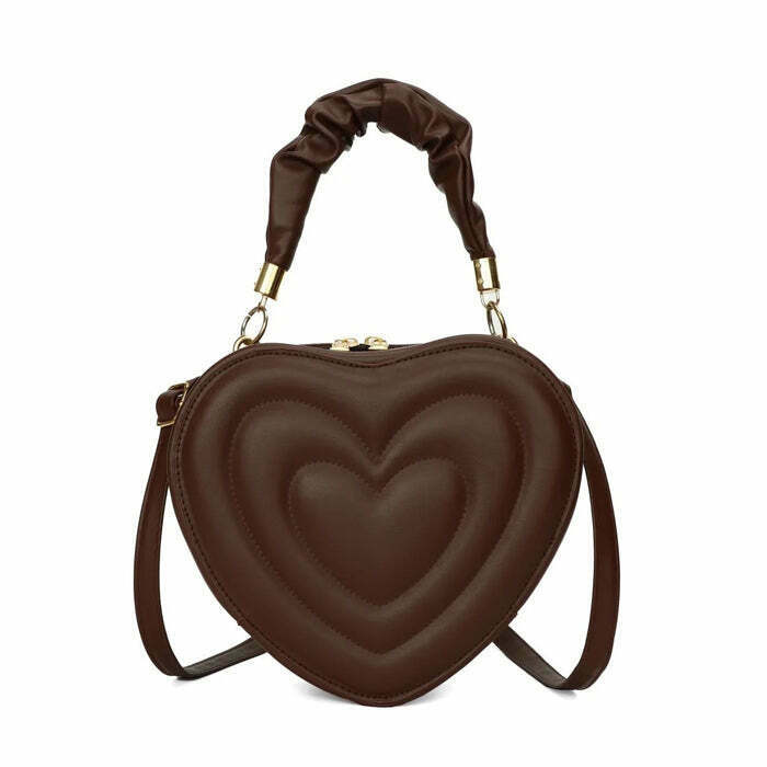 Y2K Aesthetic Heart-Shaped Bag for Trendy Couples - Vintage 2000s Fashion Accessory