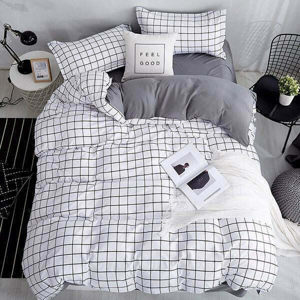 Y2K Grunge Grid Bedding Set - Trendy Baggy Fashion Inspired by 2000s Style & Aesthetic