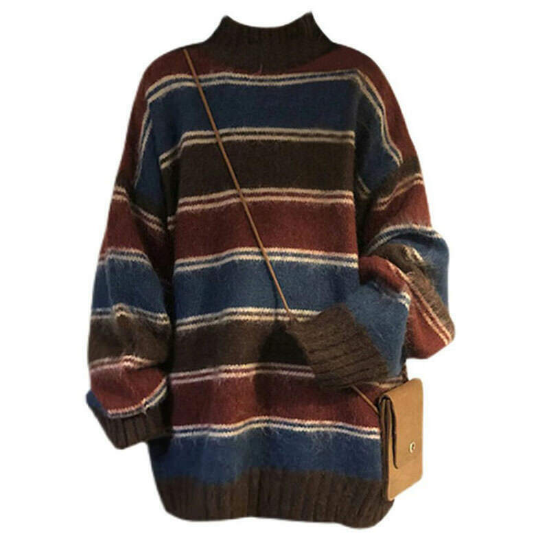 Y2K Retro Oversized Sweater - Aesthetic 2000s Style for Trendy Fashion Lovers