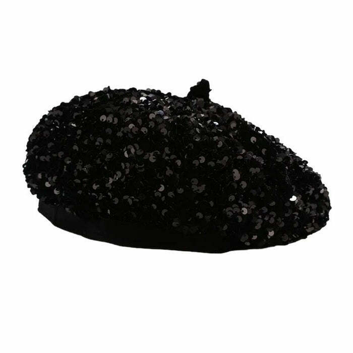 Y2K Sequin Beret Hat for Trendy Winter Outfits and Stylish Roblox & IMVU Looks