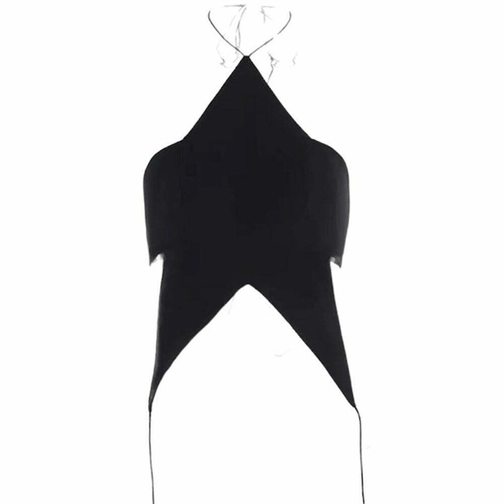 Y2K Star-Shaped Backless Top - Trendy Grunge Style for Ultimate Y2K Drip Outfits