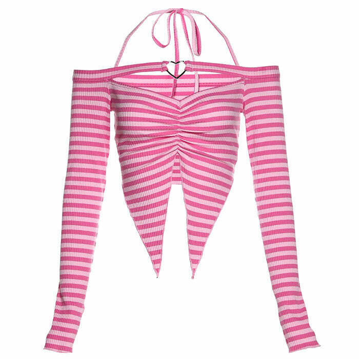 Y2K Striped Top for Boys and Girls - Trendy 2000s Style Clothing for Fashionable Outfits