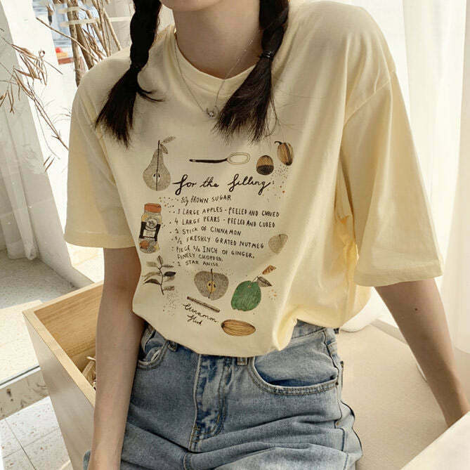 Y2K Style Fruit Pie Filling Tee - Trendy 2000s Fashion for Unique Outfits & Looks