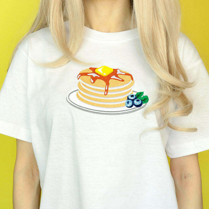 Y2K Style Pancakes T-Shirt for Trendy Vibes - Grunge and Retro Fashion Statement