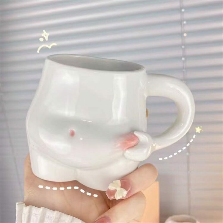 Yummy Tummy Aesthetic Ceramic Mug - Y2K Style for Trendy Fashion Lovers